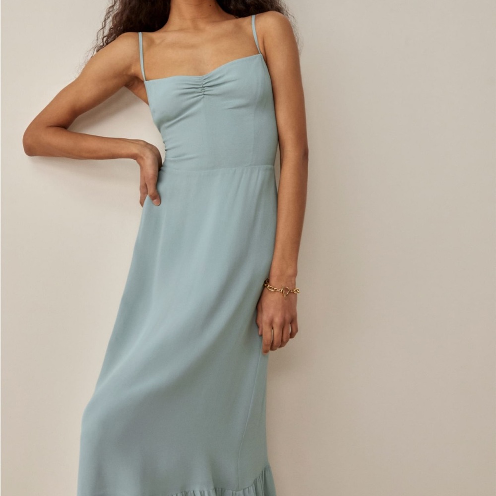 Reformation Light Blue Spaghetti Strap Dress